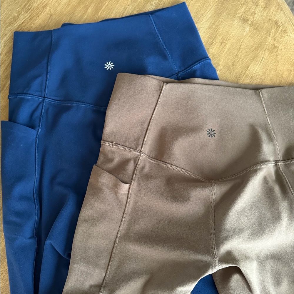 ATHLETA NWOT - Blue and Tan High-Waisted Legging Bundle